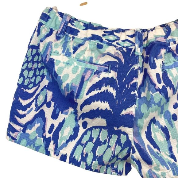 Lilly Pulitzer Short Pineapple Print White, Blue, Aqua 14 - Picture 6 of 6